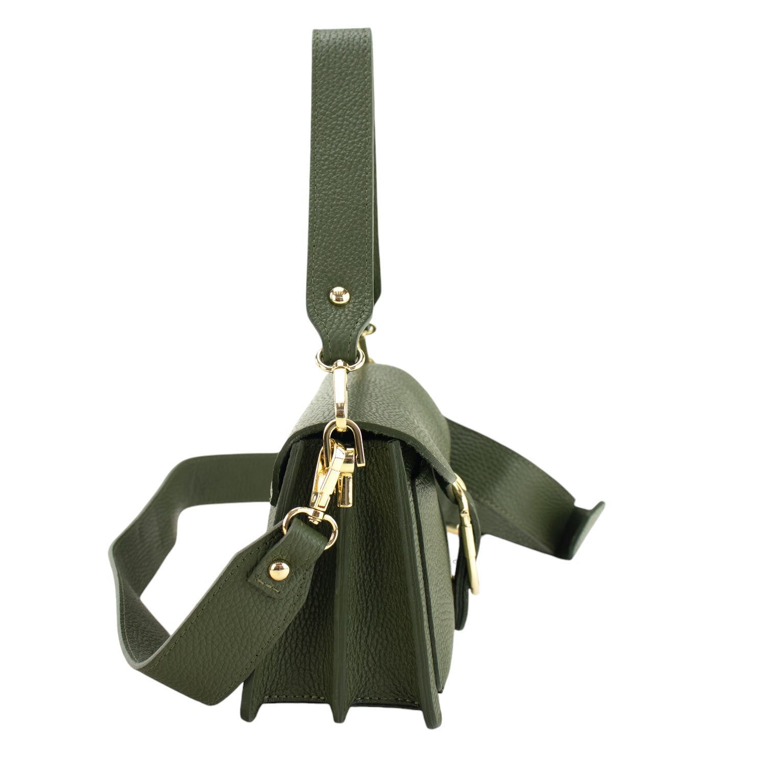 Bandolera Piel Pregato Fíbula Verde oliva - KimondoShop