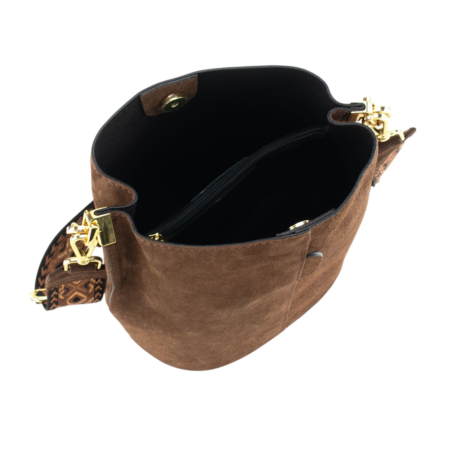 Bandolera Piel Pregato Secchio Peach Camel Rombos - KimondoShop