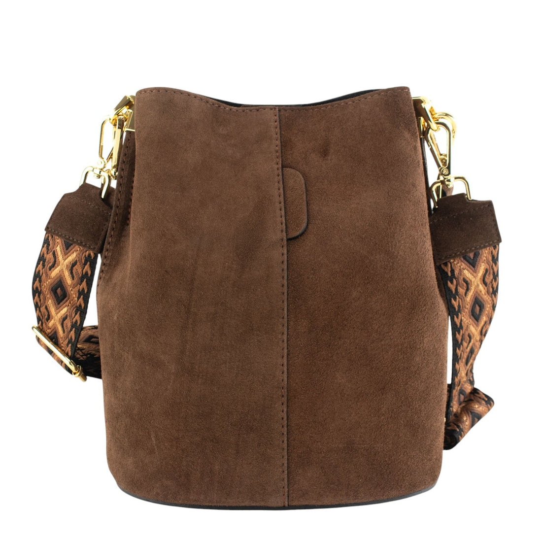 Bandolera Piel Pregato Secchio Peach Camel Rombos - KimondoShop