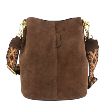 Bandolera Piel Pregato Secchio Peach Camel Rombos - KimondoShop