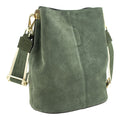 Bandolera Piel Pregato Secchio Peach Verde - KimondoShop