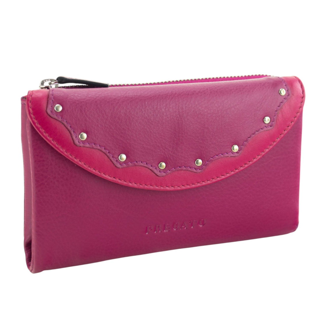Billetero de piel Premium Pregato Diva Fucsia - KimondoShop