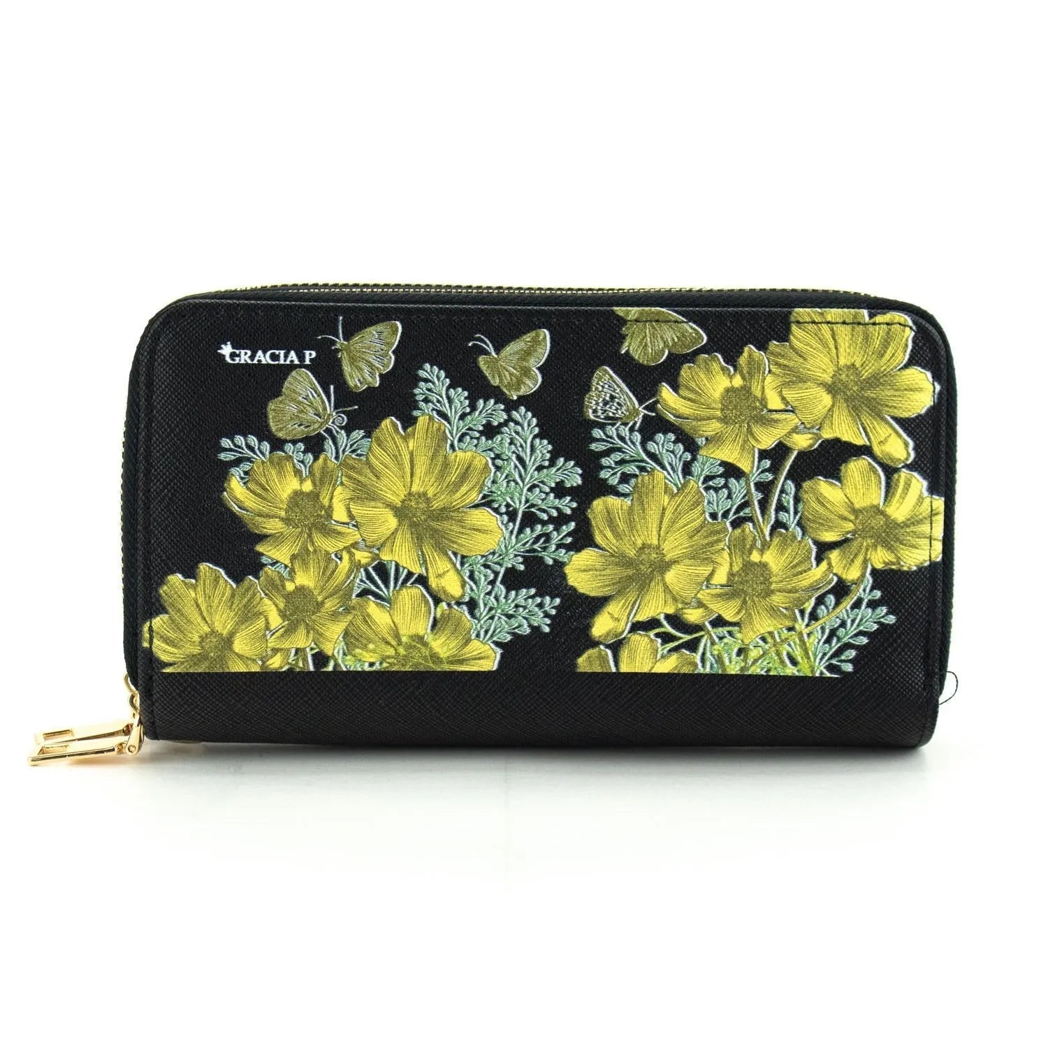 Billetero doble Angi Gracia P Golden Flowers - KimondoShop