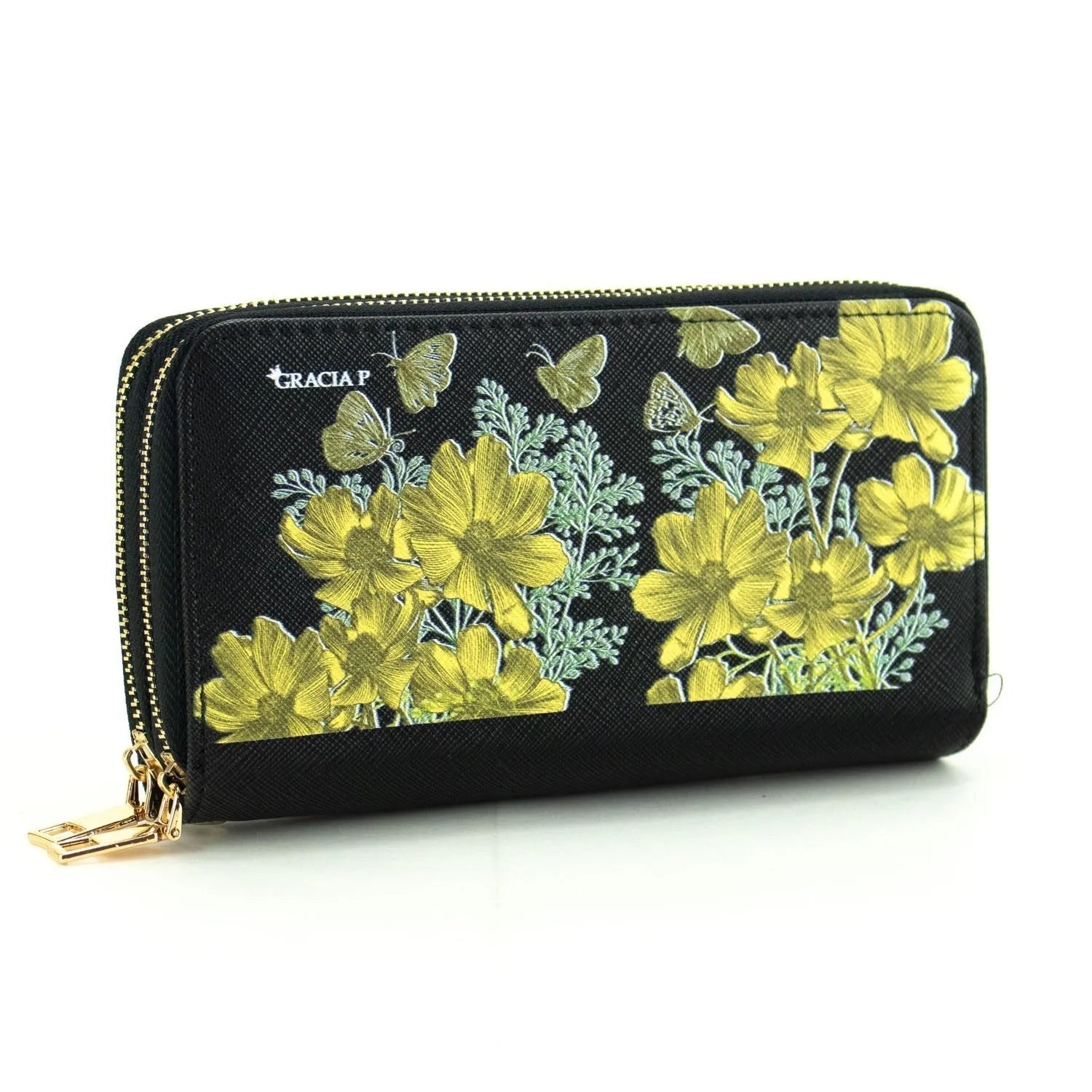 Billetero doble Angi Gracia P Golden Flowers - KimondoShop