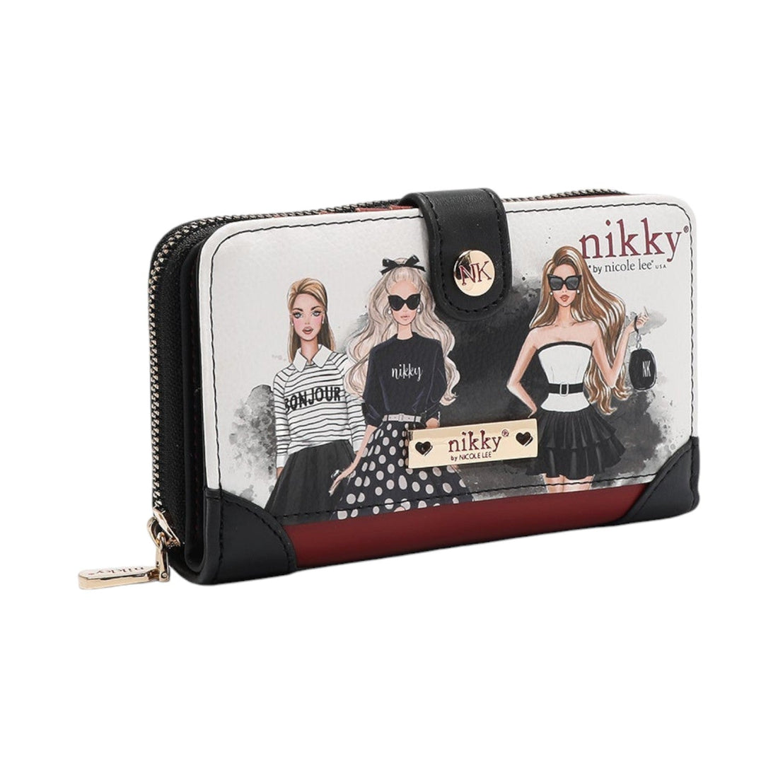 Billetero largo con broche Nikky Trio - KimondoShop