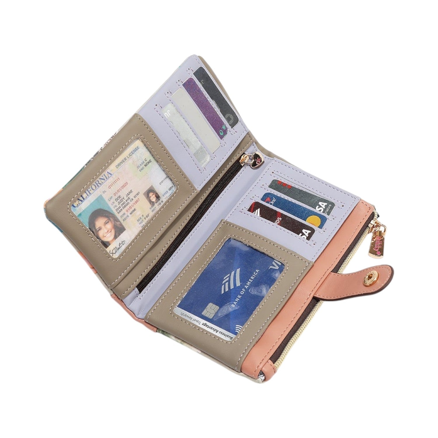 Billetero largo con broche touch RFID Trio - KimondoShop