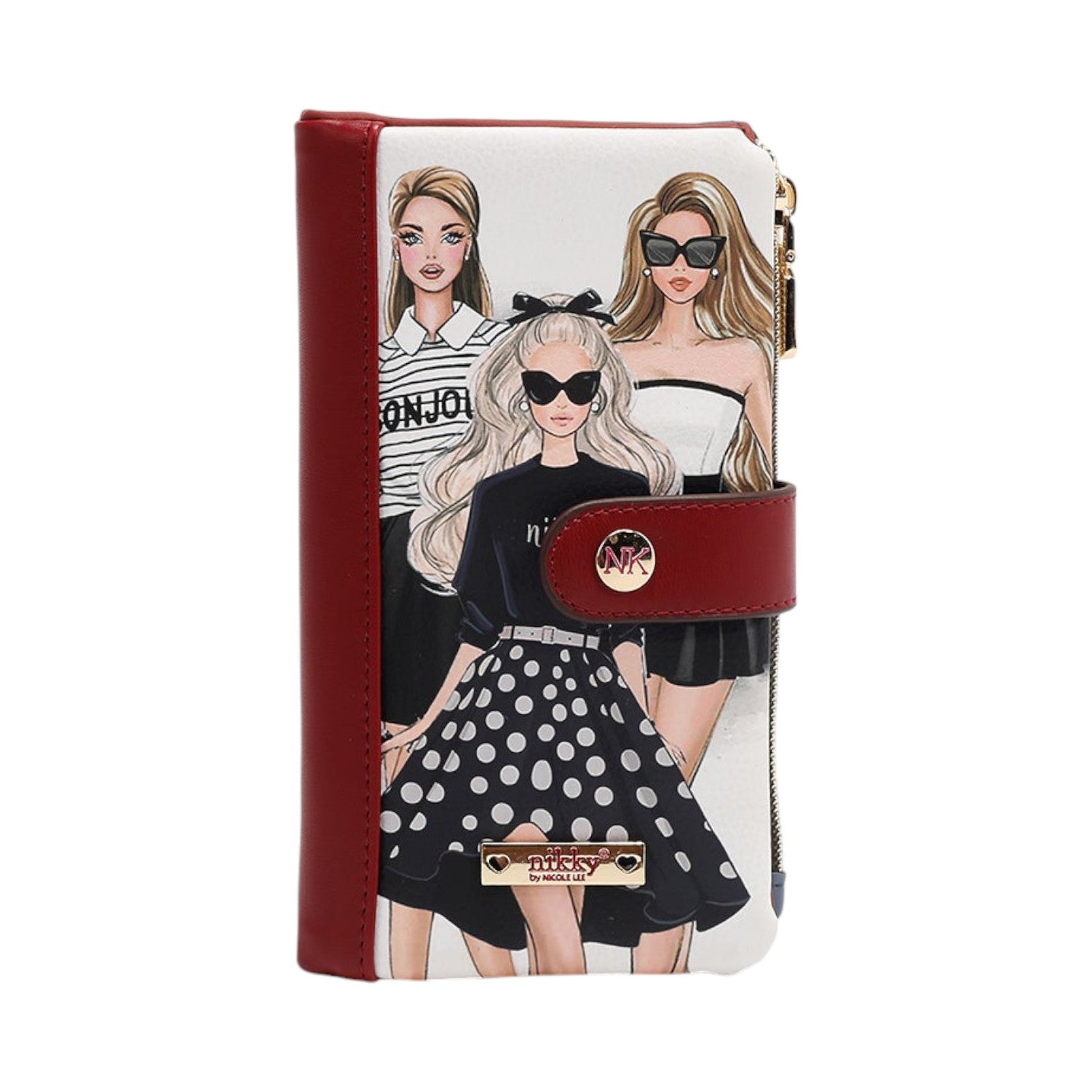 Billetero largo con broche touch RFID Trio - KimondoShop