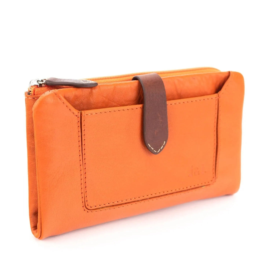 Billetero mediano Piel Basics JL Piel Rugat Naranja - KimondoShop