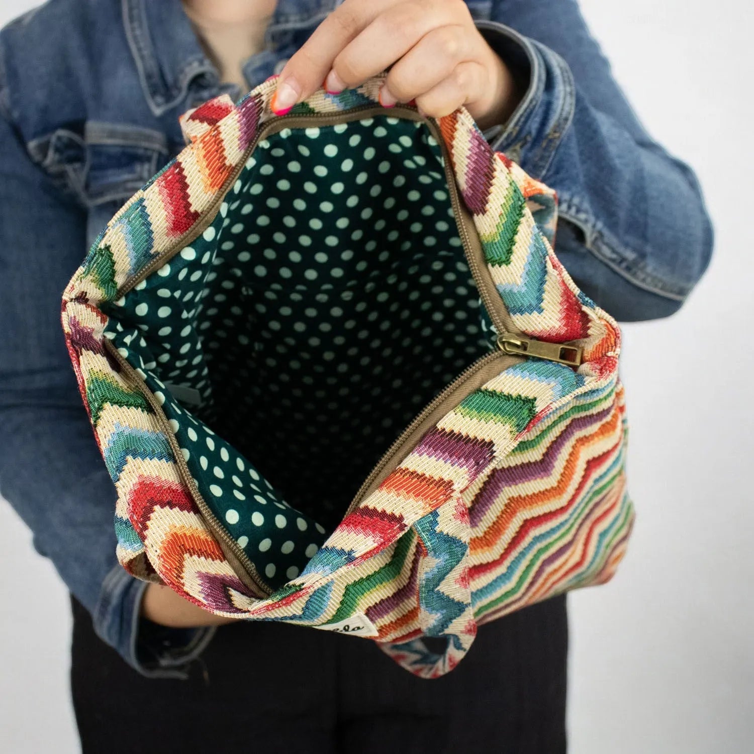 Bolsa tote pequeña La Matilda Print Zig Zag - KimondoShop