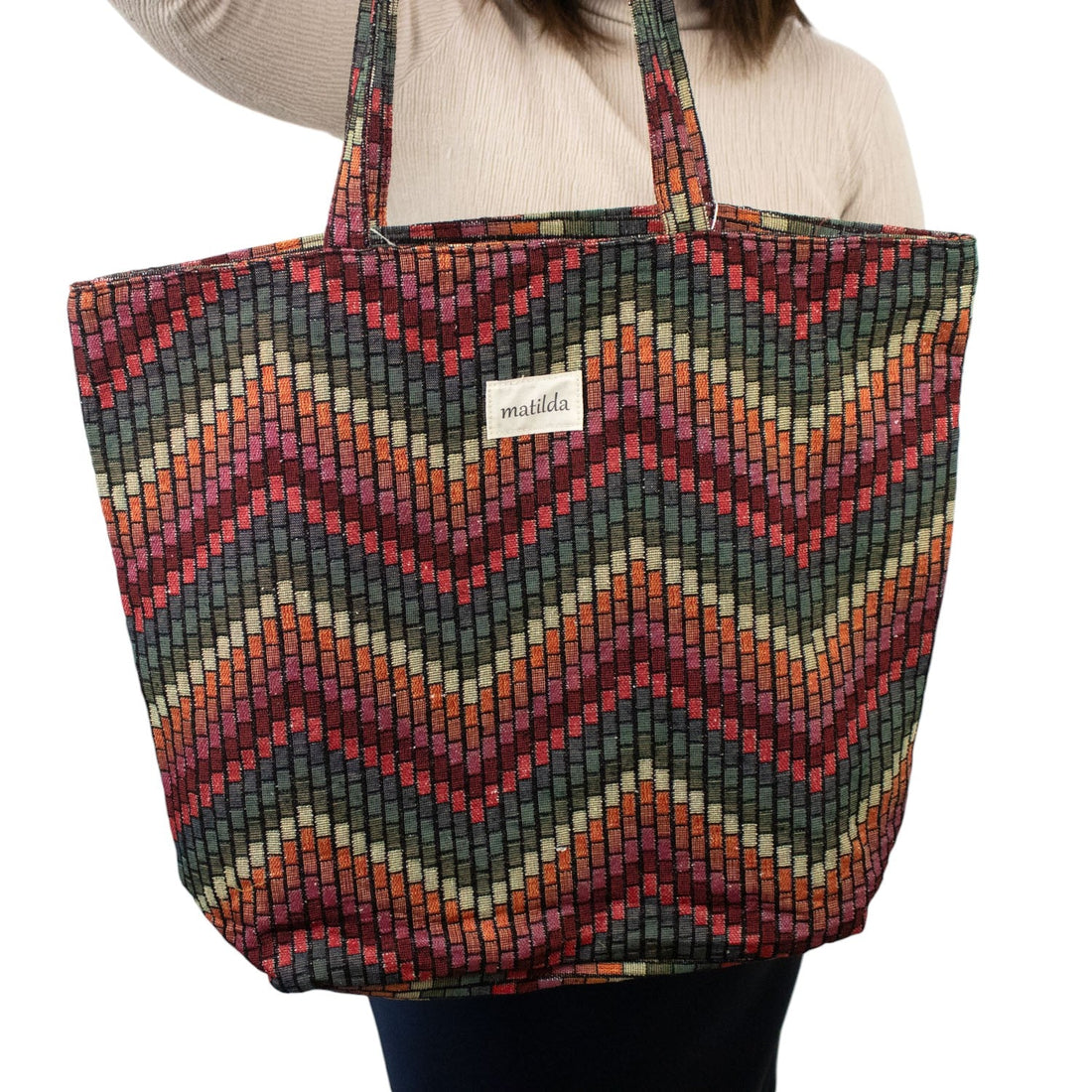 Bolsa totebag La Matilda Zigzag grande - KimondoShop