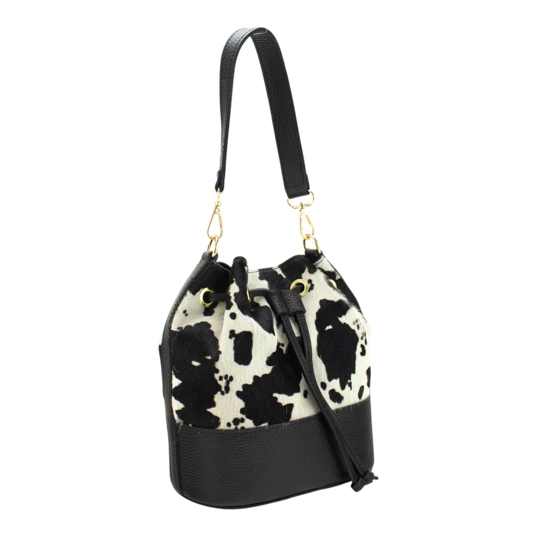 Bolso bombonera en Piel Pregato Ayra Cow Black - KimondoShop