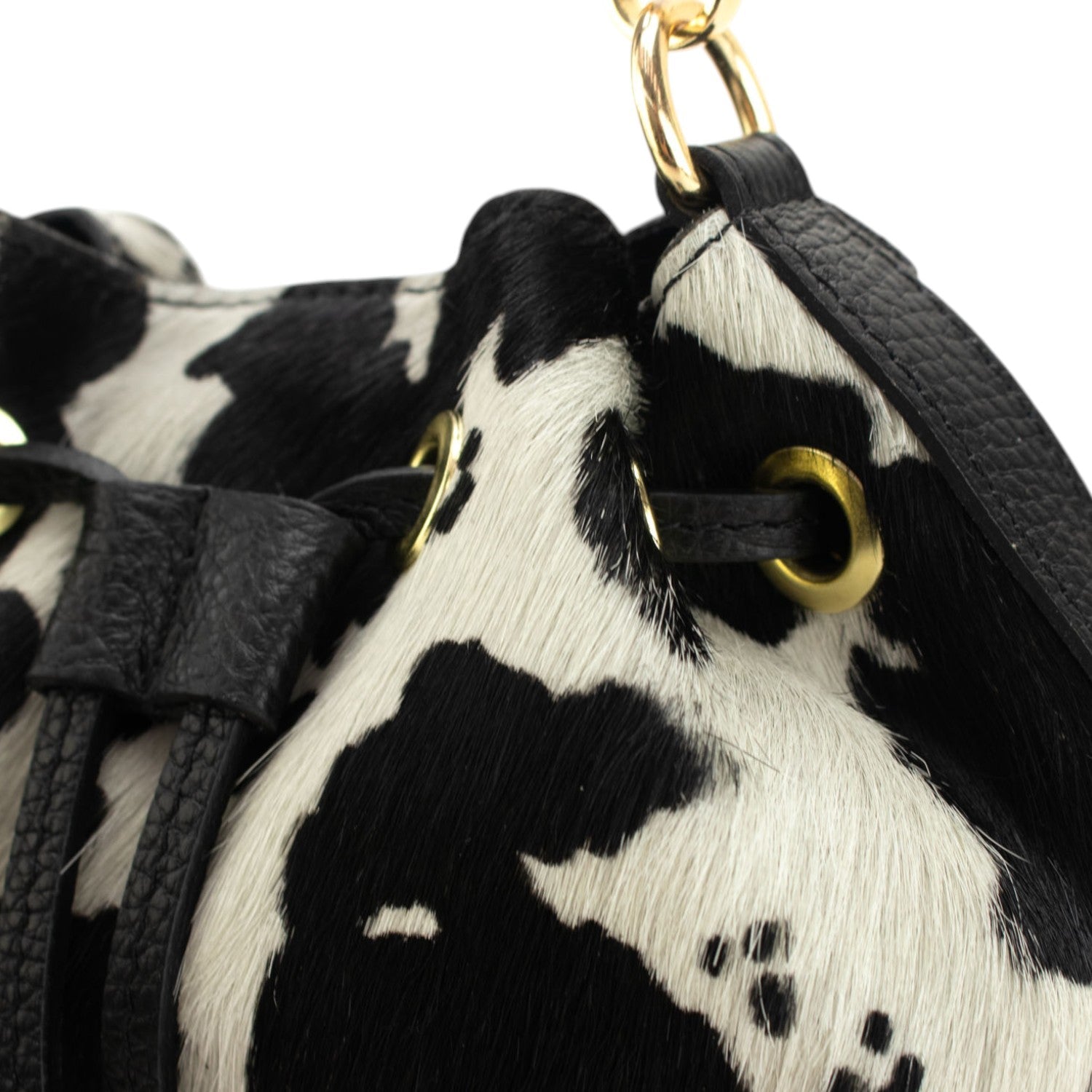 Bolso bombonera en Piel Pregato Ayra Cow Black - KimondoShop
