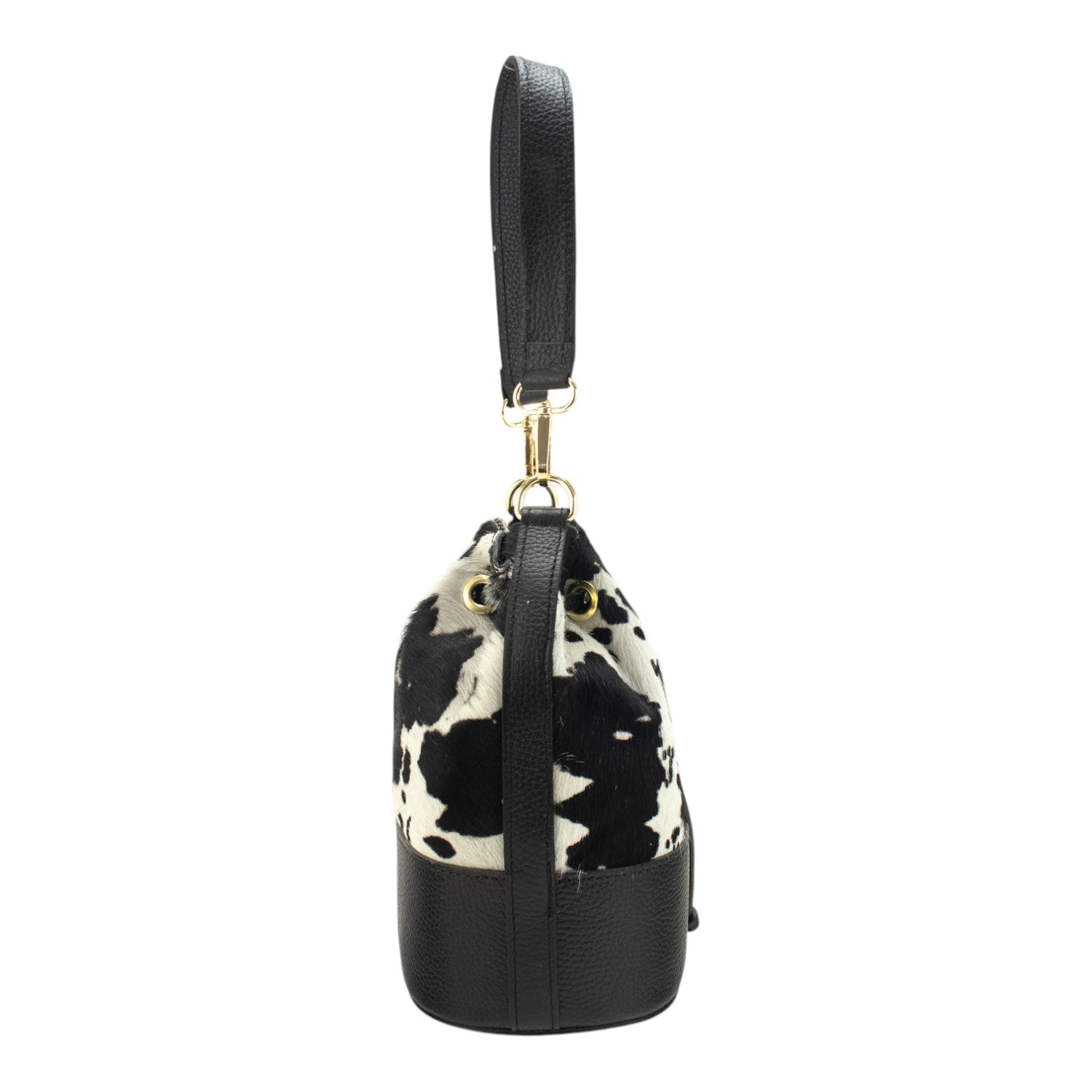 Bolso bombonera en Piel Pregato Ayra Cow Black - KimondoShop