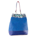 Bolso bombonera en Piel Pregato Simona Azul marino - KimondoShop