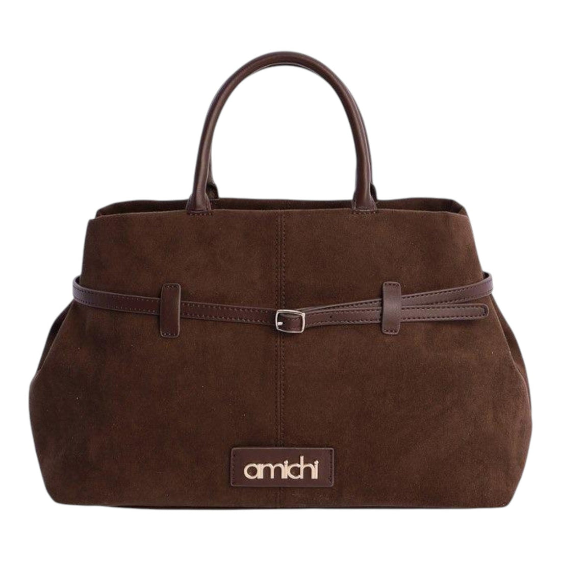 Bolso de mano Amichi Seda Marrón - KimondoShop