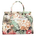 Bolso de mano en Piel Pregato Classic Flores Beige - KimondoShop