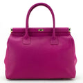 Bolso de mano en Piel Pregato Classic Fucsia - KimondoShop