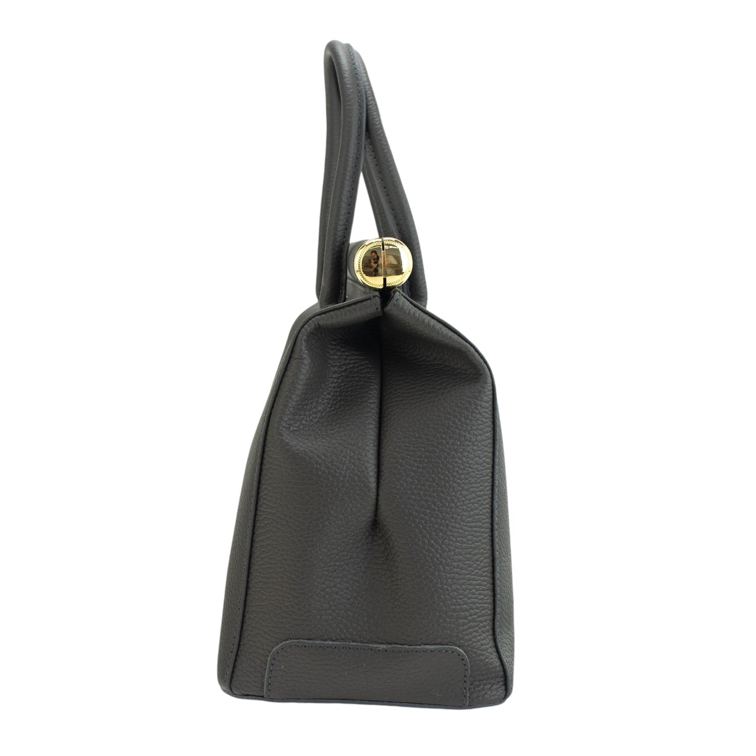 Bolso de mano en Piel Pregato Classic Gris oscuro - KimondoShop