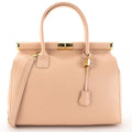 Bolso de mano en Piel Pregato Classic Rosa Salmón - KimondoShop