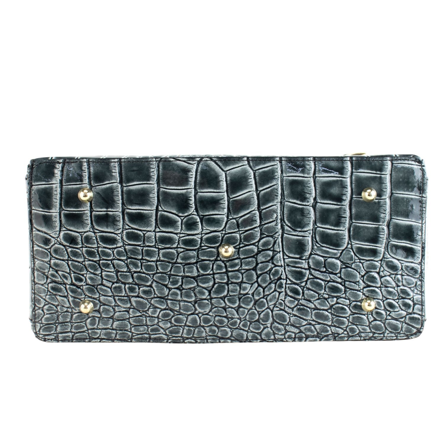 Bolso de mano en Piel Pregato Classic Special Croc Gris - KimondoShop