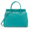 Bolso de mano en Piel Pregato Classic Turquesa - KimondoShop