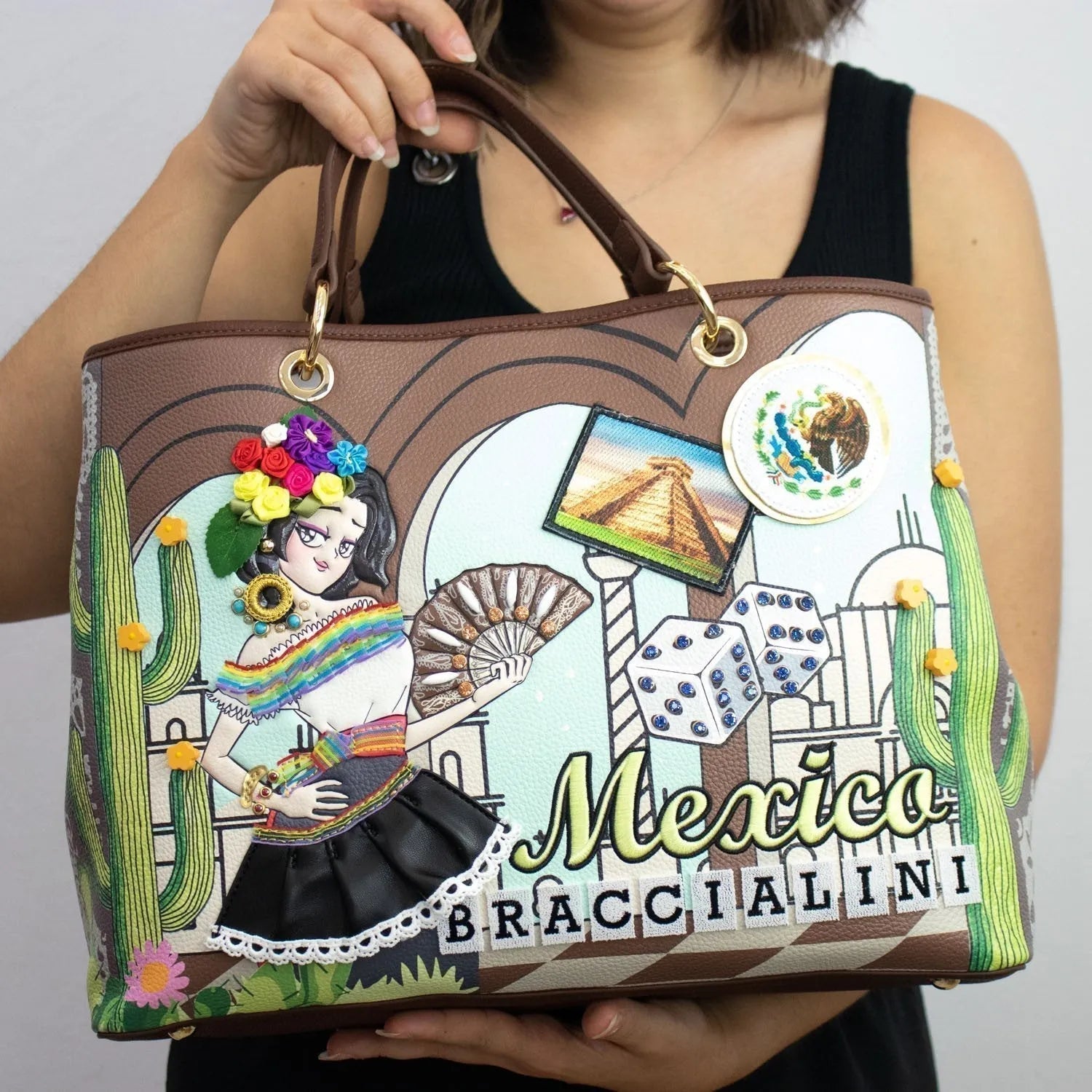 Bolso de mano grande Braccialini México - KimondoShop