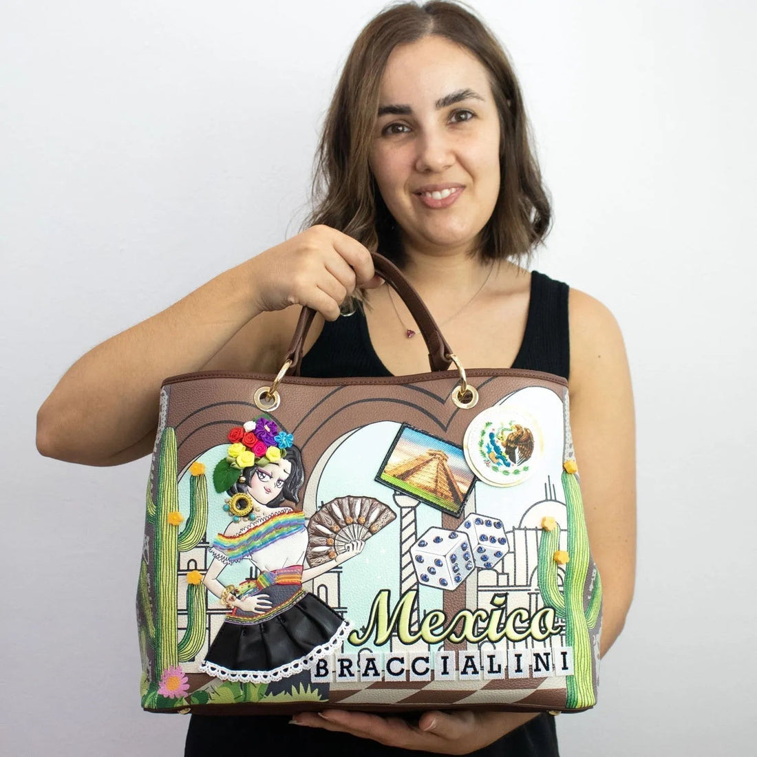 Bolso de mano grande Braccialini México - KimondoShop