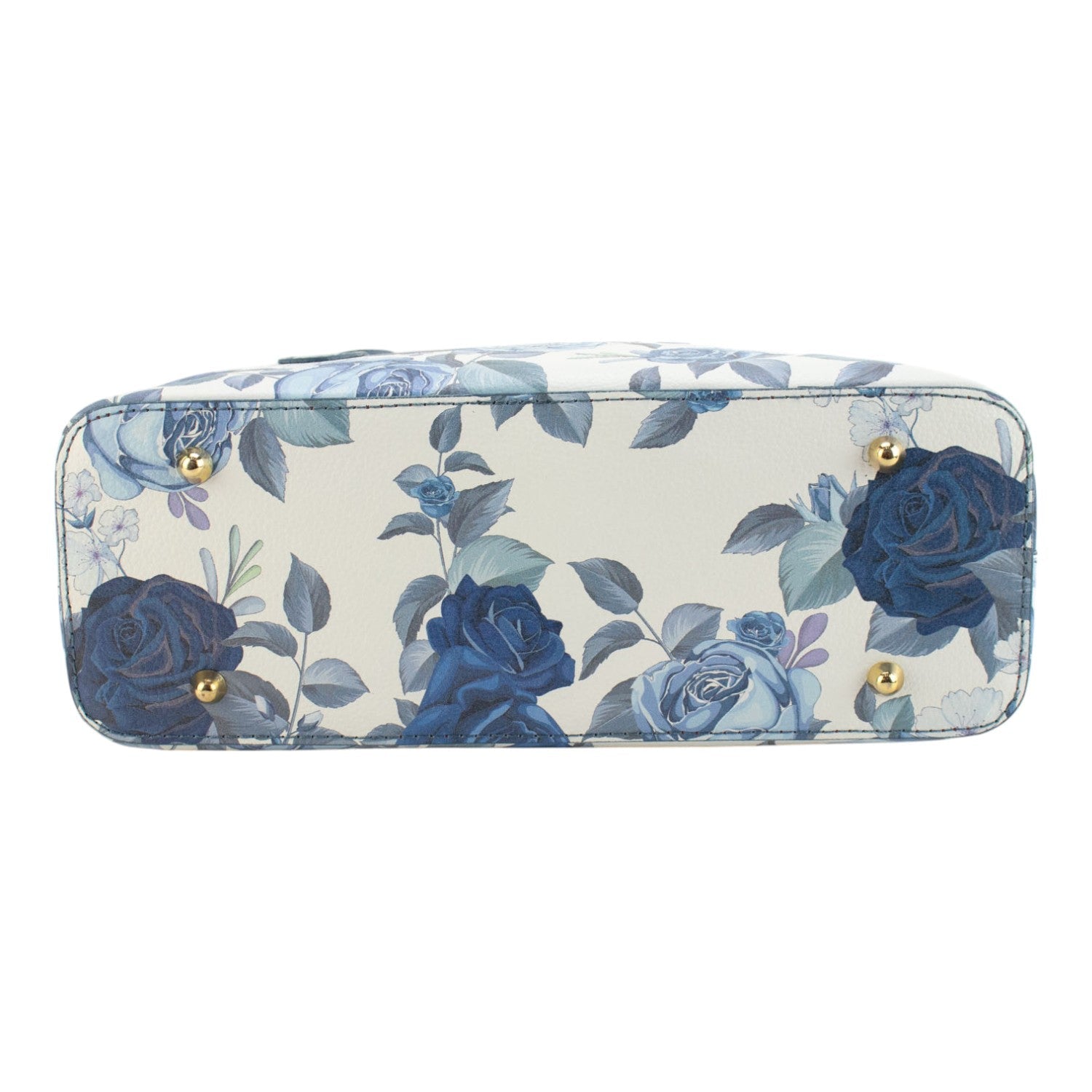 Bolso de mano Piel Pregato Serena Flores Azules - KimondoShop
