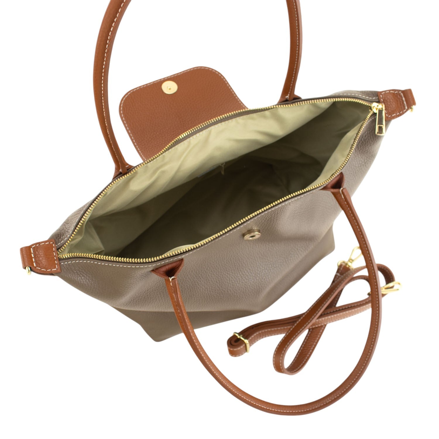 Bolso de Piel Pregato Allure Taupe - KimondoShop