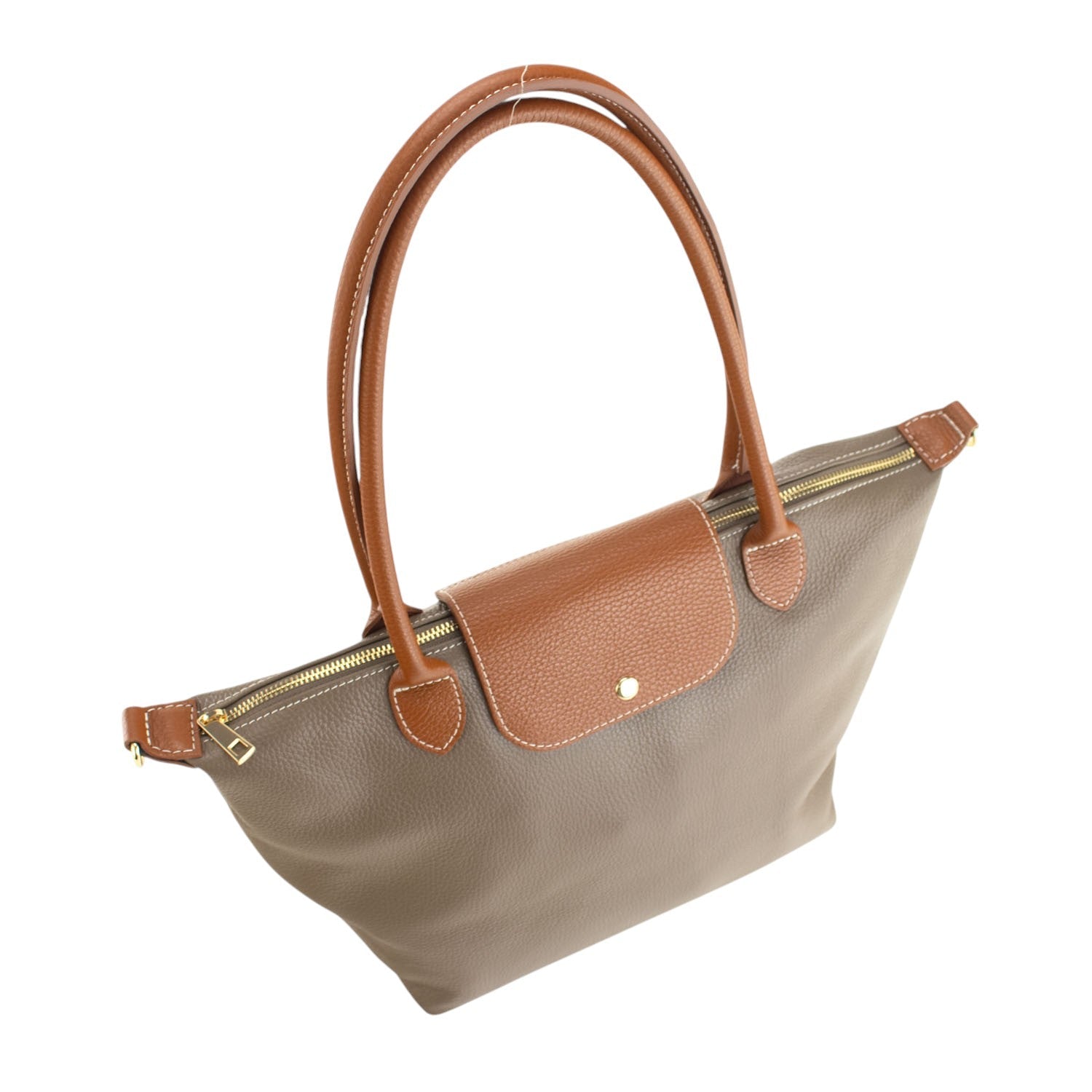 Bolso de Piel Pregato Allure Taupe - KimondoShop