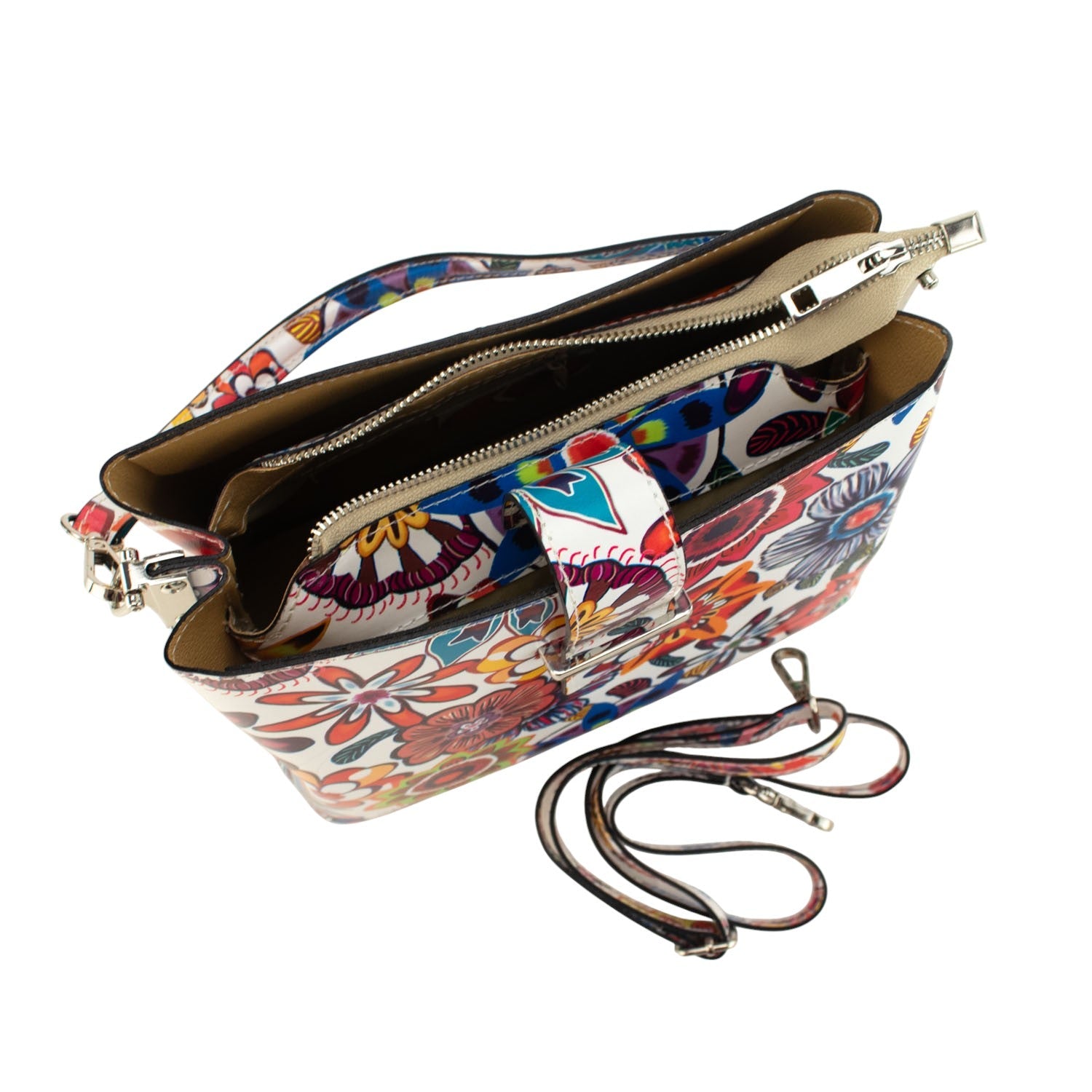 Bolso de Piel Pregato Eterea Floral Colors - KimondoShop