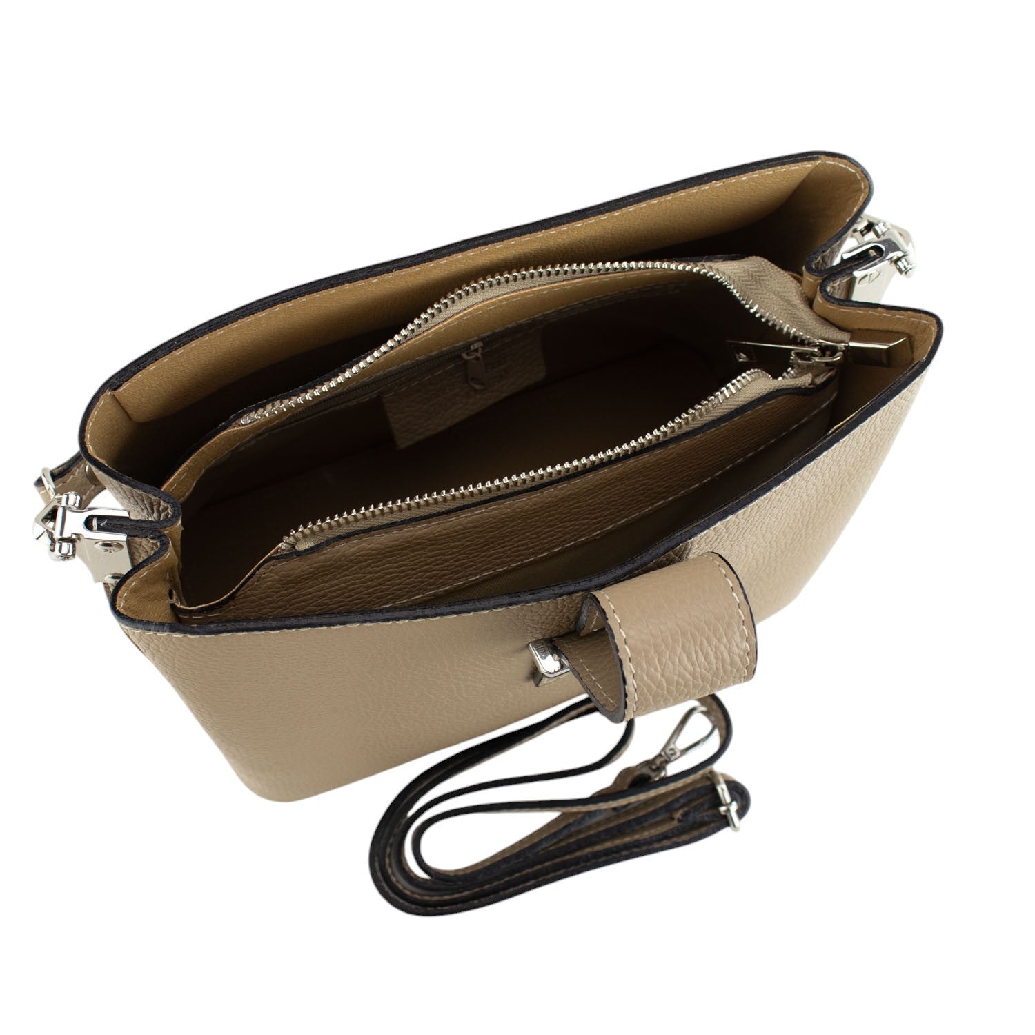 Bolso de Piel Pregato Eterea Taupe claro - KimondoShop