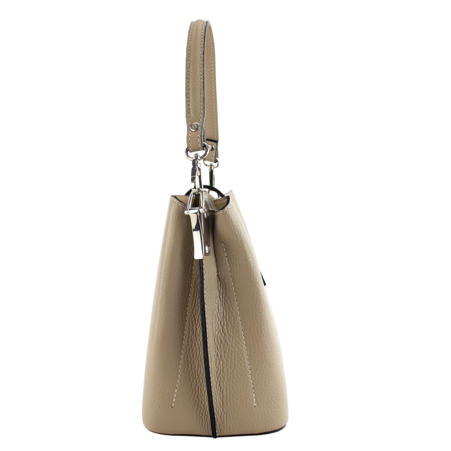 Bolso de Piel Pregato Eterea Taupe claro - KimondoShop