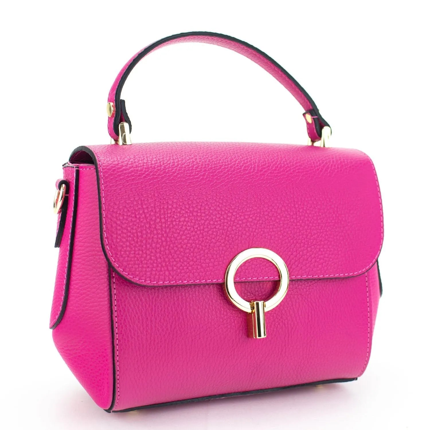 Bolso de Piel Pregato Omega Fucsia - KimondoShop