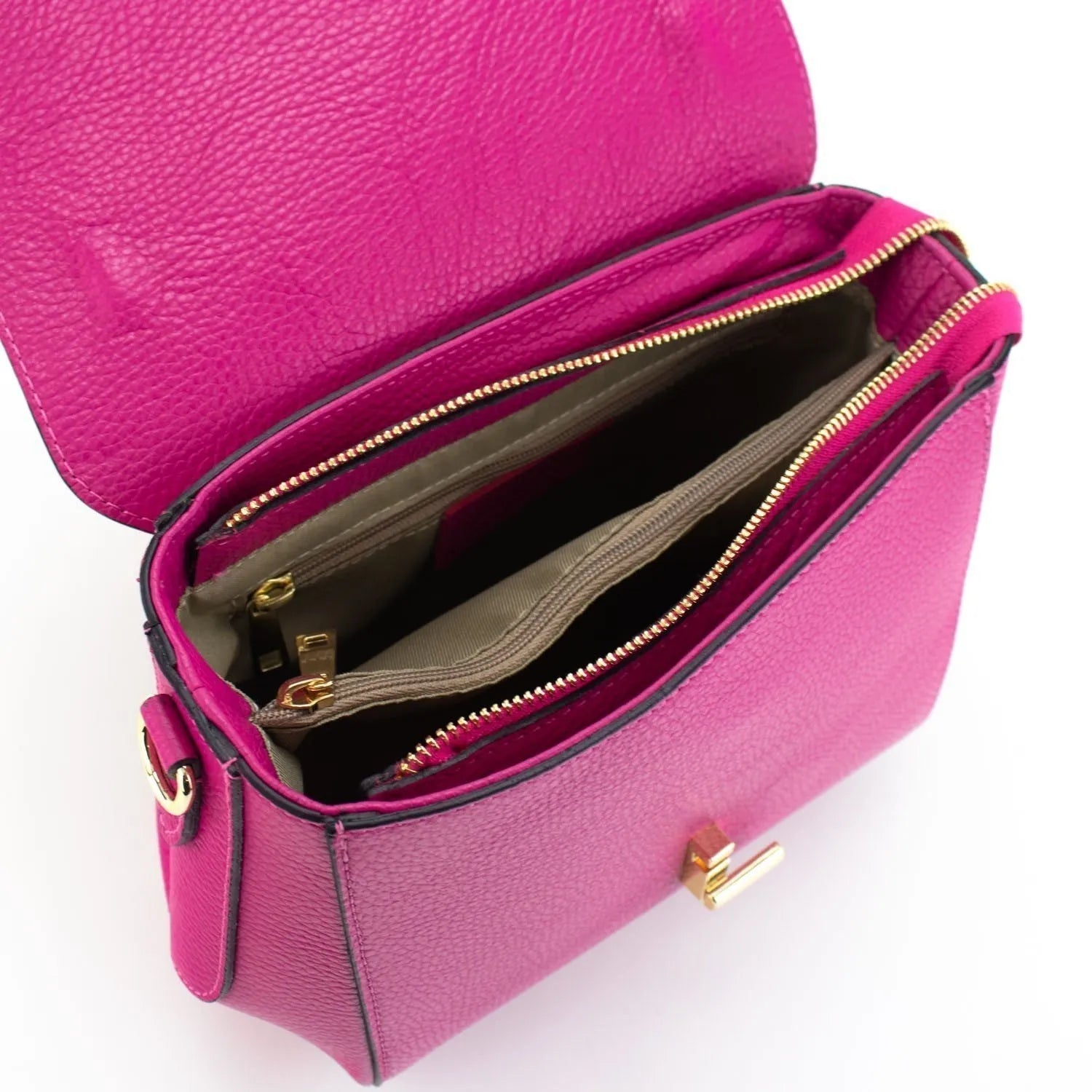 Bolso de Piel Pregato Omega Fucsia - KimondoShop