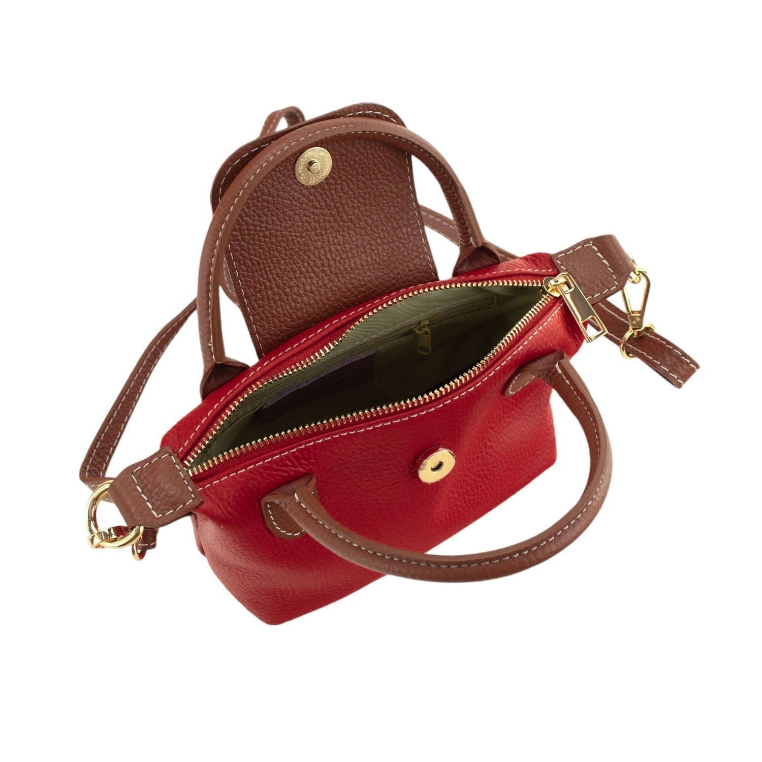 Bolso de Piel Pregato Piuma Rojo - KimondoShop