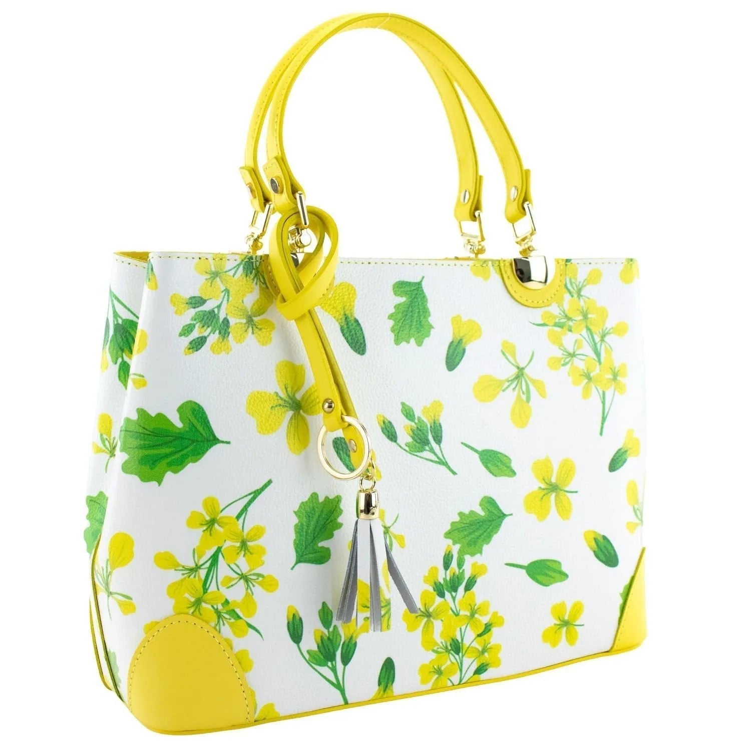 Bolso en piel Pregato Eleganza Flores amarillas - KimondoShop