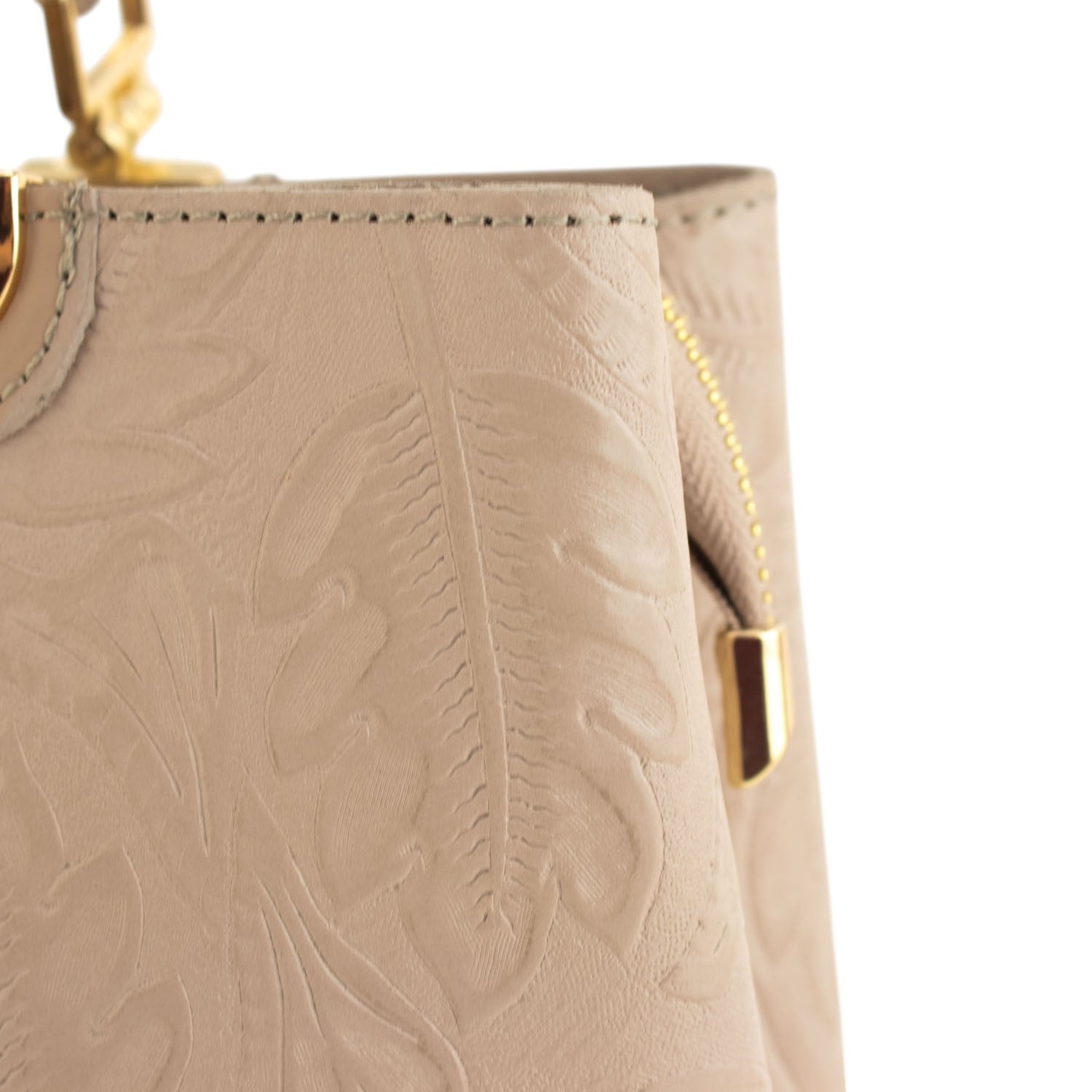 Bolso en piel Pregato Eleganza Grabado Nude - KimondoShop
