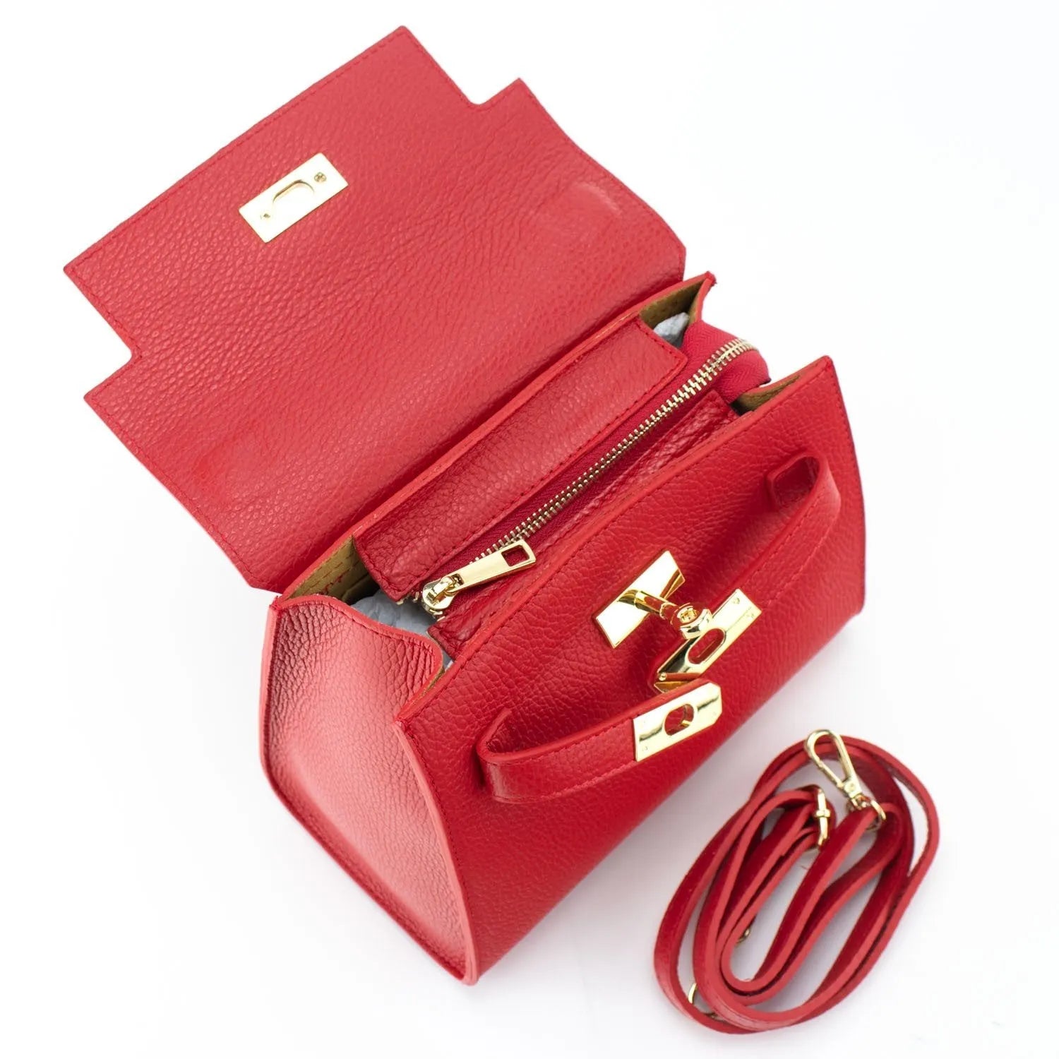 Bolso en Piel Pregato Latenza Rojo - KimondoShop