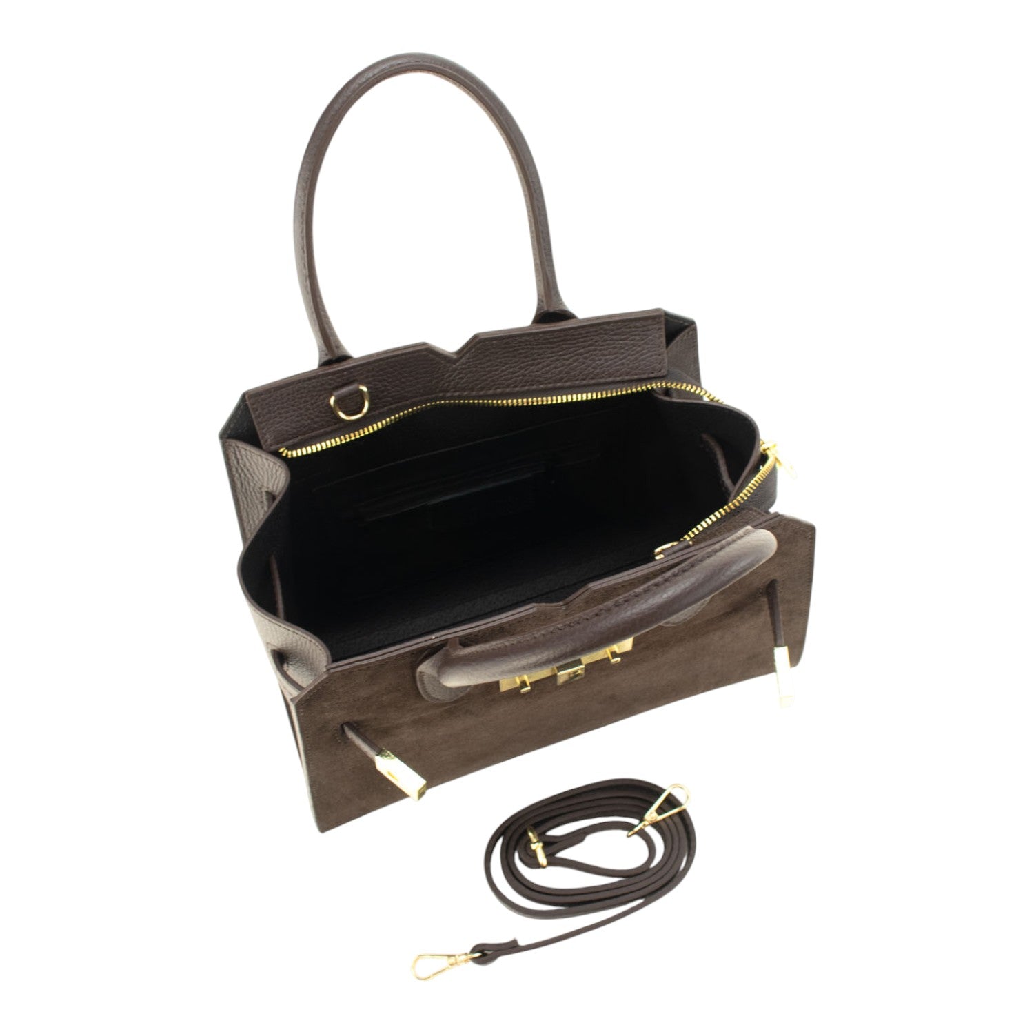Bolso en Piel Pregato Lizea Chocolate - KimondoShop