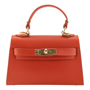 Bolso en Piel Pregato mini Latenza Naranja oscuro - KimondoShop