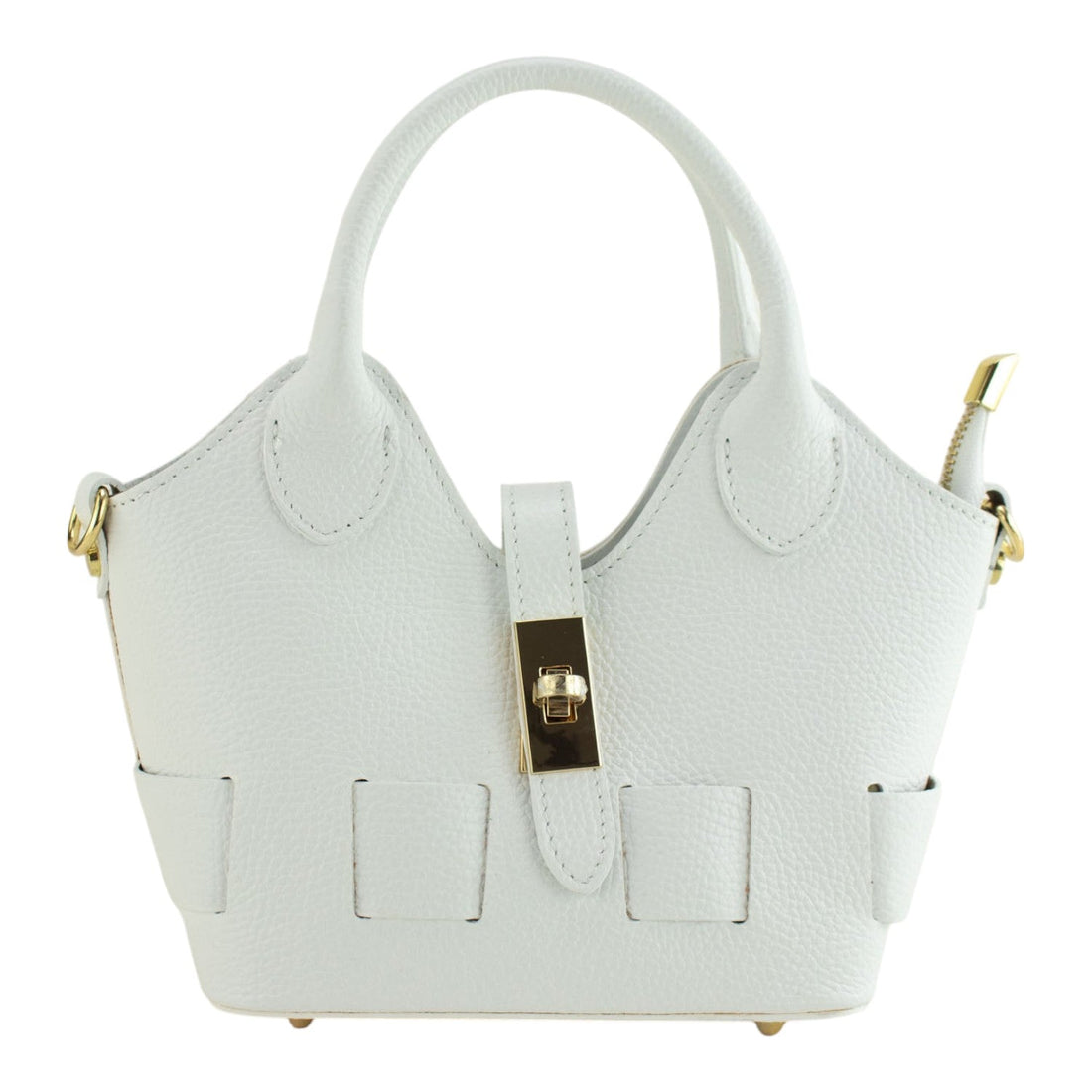 Bolso en Piel Pregato Piccolo tape Blanco - KimondoShop
