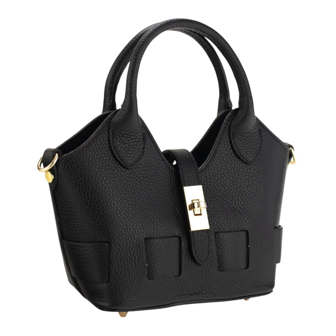 Bolso en Piel Pregato Piccolo tape Negro - KimondoShop