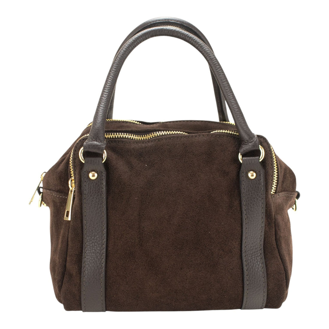 Bolso en Piel Pregato Verona Ante Chocolate - KimondoShop