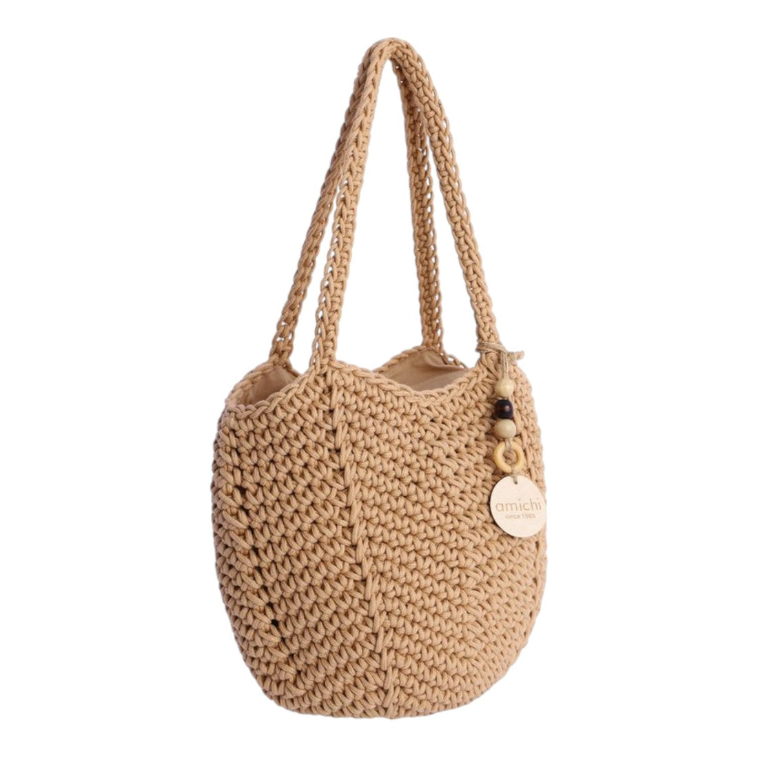 Bolso shopper Amichi punto Bask Beige - KimondoShop