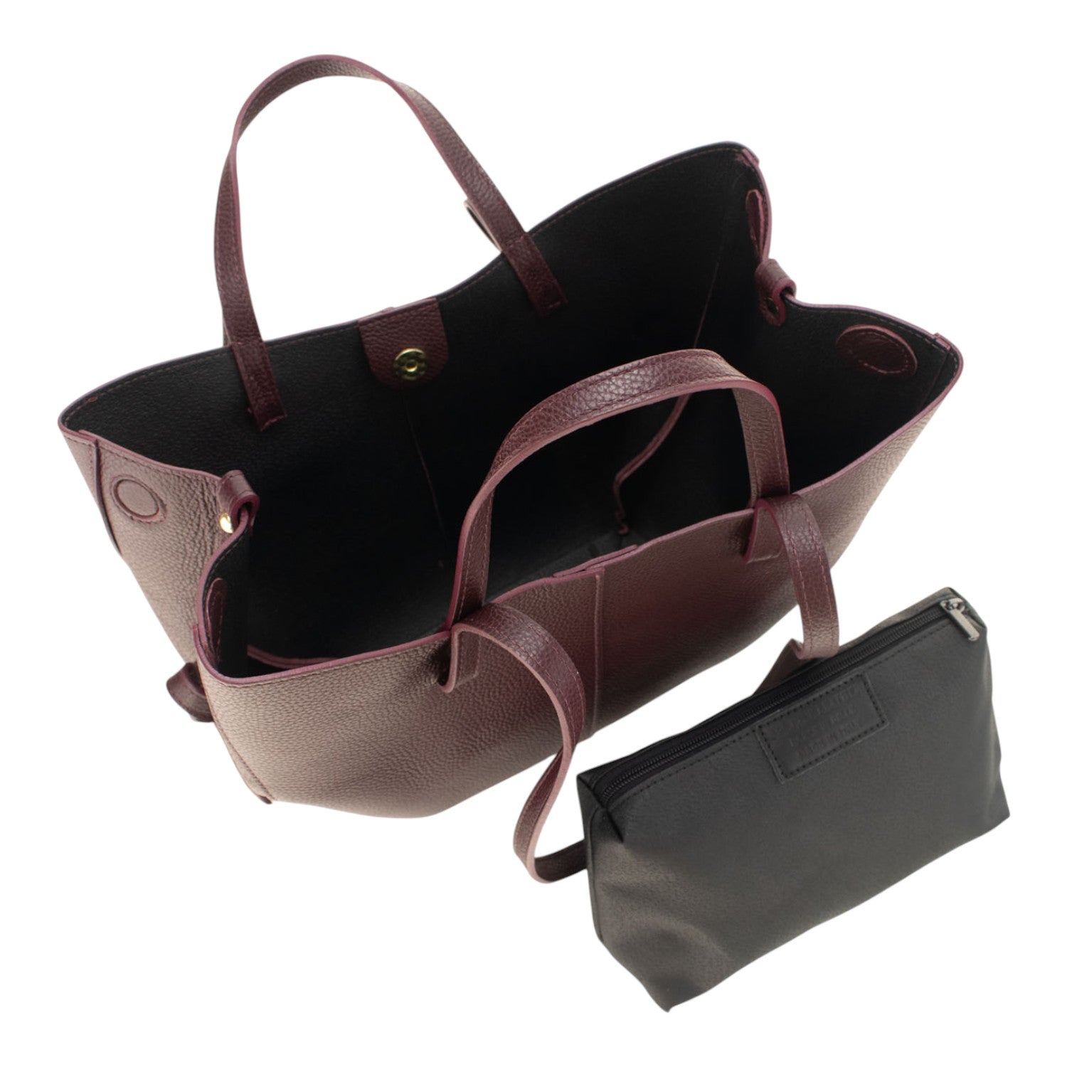 Bolso shopper Piel Pregato Venetto Soft Burdeos - KimondoShop