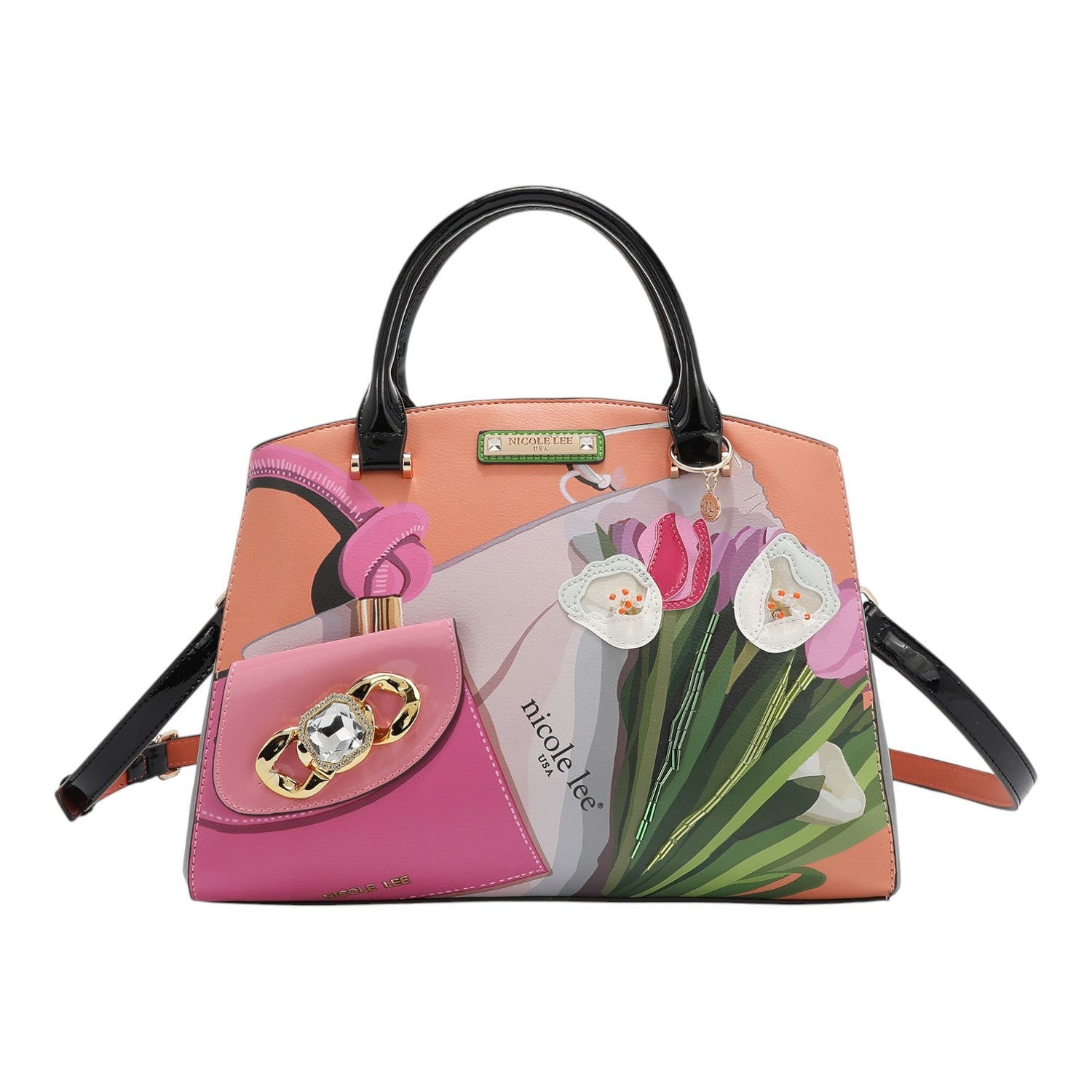 Bolso tote triple Nicole Lee Violet Blossom - KimondoShop