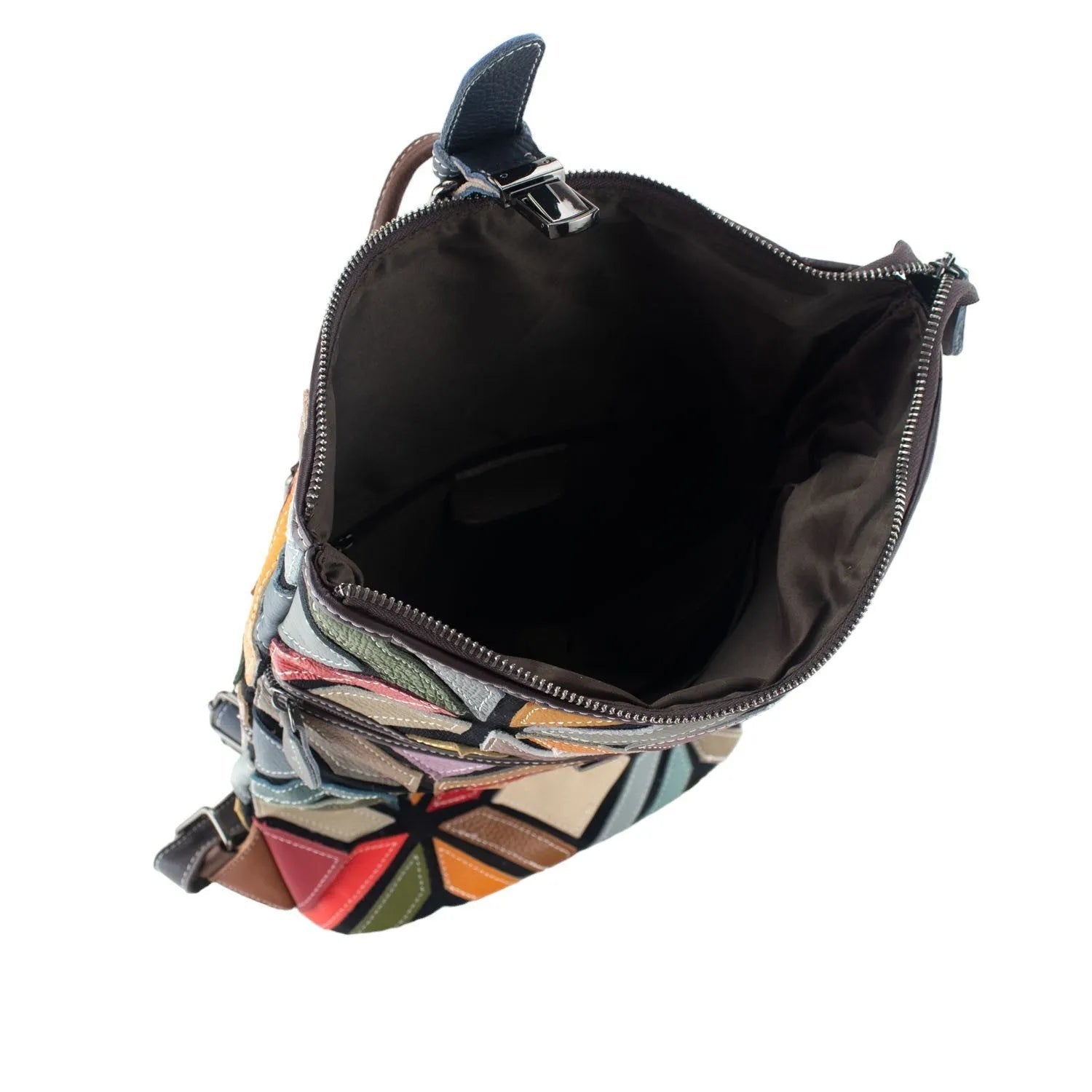 Mochila de Piel con broche Pregato Mosaic Geometric - KimondoShop