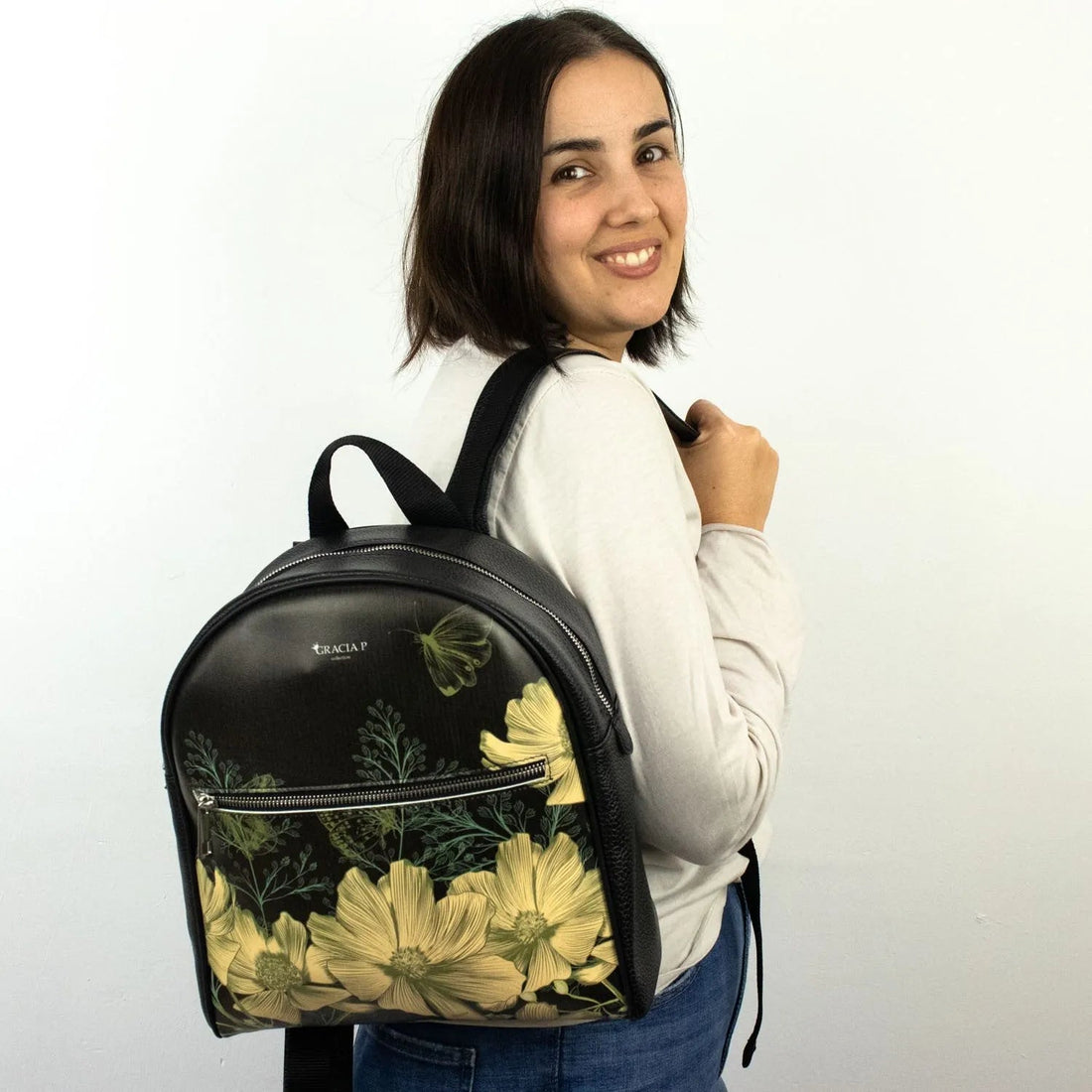 Mochila Zaino Gracia P Gold Flowers - KimondoShop