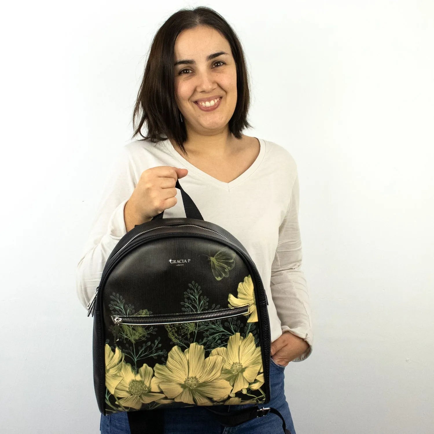 Mochila Zaino Gracia P Gold Flowers - KimondoShop